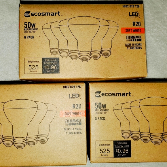 ecosmart Other - (18) R20 Dimmable LED Light Bulb Soft White 50-Watt Equivalent 6-Pack NEW